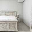 Load image into Gallery viewer, Carved bed white wash