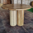 Load image into Gallery viewer, Rattan pillar dining table