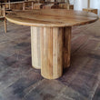 Load image into Gallery viewer, Rattan pillar dining table