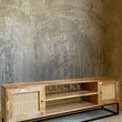 Load image into Gallery viewer, Rattan and metal tv stand