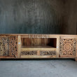 Load image into Gallery viewer, Carved tv stand with 2 draws