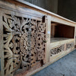 Load image into Gallery viewer, Carved tv stand with 2 draws