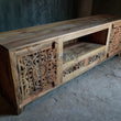 Load image into Gallery viewer, Carved tv stand with 2 draws