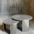 Load image into Gallery viewer, Geometric bone inlay set of 2 coffee table