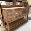 Load image into Gallery viewer, Mango wood and rattan console with 6 drawers