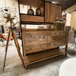 Load image into Gallery viewer, Mango wood and rattan console with 6 drawers