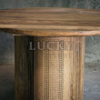 Load image into Gallery viewer, Rattan and Mango Wood Round Dining Table