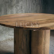 Load image into Gallery viewer, Rattan and Mango Wood Round Dining Table