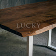 Load image into Gallery viewer, Live Edge Acacia Wood Table with White Metal Legs