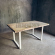 Load image into Gallery viewer, Recycle hardwood dining table U White Legs