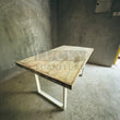 Load image into Gallery viewer, Recycle hardwood dining table U White Legs