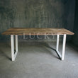 Load image into Gallery viewer, Live Edge Mango Wood Dining Table U White legs