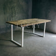 Load image into Gallery viewer, Rustic Teak Railway Sleeper Wood Dining Table with Glass Top
