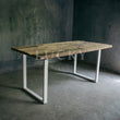 Load image into Gallery viewer, Rustic Teak Railway Sleeper Wood Dining Table with Glass Top