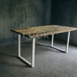 Load image into Gallery viewer, Rustic Teak Railway Sleeper Wood Dining Table with Glass Top