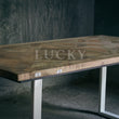 Load image into Gallery viewer, Chevron Mango Wood Dining Table with White Metal Legs