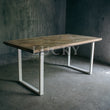 Load image into Gallery viewer, Chevron Mango Wood Dining Table with White Metal Legs