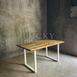 Load image into Gallery viewer, Live Edge Mango Wood Dining Table U White legs
