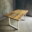 Load image into Gallery viewer, Live Edge Mango Wood Dining Table U White legs