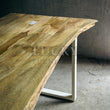 Load image into Gallery viewer, Live Edge Mango Wood Dining Table U White legs