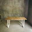 Load image into Gallery viewer, Live Edge Mango Wood Dining Table U White legs