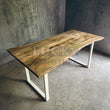 Load image into Gallery viewer, Live Edge Mango Wood Dining Table U White legs