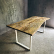 Load image into Gallery viewer, Live Edge Mango Wood Dining Table U White legs