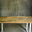 Load image into Gallery viewer, Rustic Teak Railway Sleeper Wood Dining Table with Glass Top