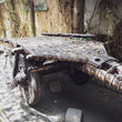 Load image into Gallery viewer, Vintage ox cart wood and brass