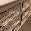 Load image into Gallery viewer, 2 part wooden glass cabinet mango wood (White distressed)