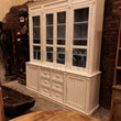 Load image into Gallery viewer, 2 part wooden glass cabinet mango wood (White distressed)