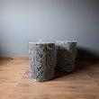 Load image into Gallery viewer, Floral bone inlay side table black and white