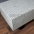 Load image into Gallery viewer, Grey and white lines design abstract coffee table bone inlay
