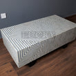 Load image into Gallery viewer, Grey and white lines design abstract coffee table bone inlay