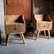 Load image into Gallery viewer, Ribbed fluted design mango wood bed side table