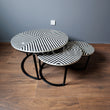 Load image into Gallery viewer, Bone inlay black and white nesting table