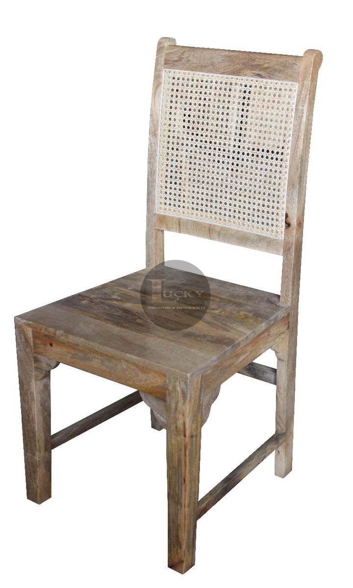Classic Rattan and Mango Wood Chair.