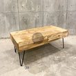 Load image into Gallery viewer, Mango wood and brass inlay coffee table.