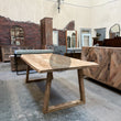 Load image into Gallery viewer, Mango Wood Live Edge Dining Table Wooden Slant Legs.
