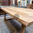 Load image into Gallery viewer, Mango Wood Live Edge Dining Table Wooden Slant Legs.