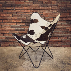 Black and white leather butterfly chair | Lucky Furniture & Handicrafts.