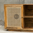 Load image into Gallery viewer, Rattan and mango wood tv stand 2 door.