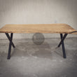 Load image into Gallery viewer, Mango Wood Live Edge Dining Table X Legs.