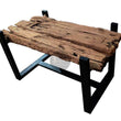 Load image into Gallery viewer, 2 Log Railway Beam Table with glass.