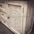 Load image into Gallery viewer, Carved 3 draw 2 door sideboard 2 tone | Lucky Furniture & Handicrafts.
