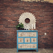 Load image into Gallery viewer, White & Blue Carved drawchest | Lucky Furniture & Handicrafts.
