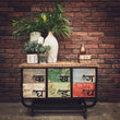Load image into Gallery viewer, Multicolor low console industrial with wheel | Lucky Furniture & Handicrafts.