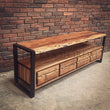 Load image into Gallery viewer, Live Edge Industrial tv stand | Lucky Furniture & Handicrafts.