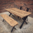 Load image into Gallery viewer, Railway Sleeper Dining Table X Legs | Lucky Furniture & Handicrafts.