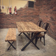 Load image into Gallery viewer, Railway Sleeper Dining Table X Legs | Lucky Furniture & Handicrafts.